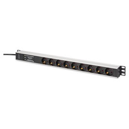 Digitus DN-95438 PDU de 9 salidas para rack de 19 pulgadas, 1U, negro/plata, 2 m