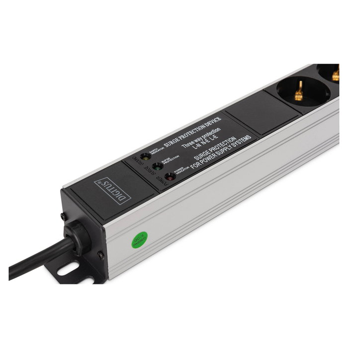 Digitus DN-95438 PDU de 9 salidas para rack de 19 pulgadas, 1U, negro/plata, 2 m