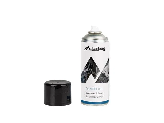 Lanberg CG-400FL-001 Limpiador de Aire Comprimido Duster 600ml, 1 pieza - Negro, Azul, Blanco