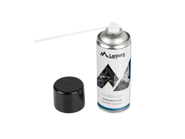Lanberg CG-400FL-001 Limpiador de Aire Comprimido Duster 600ml, 1 pieza - Negro, Azul, Blanco