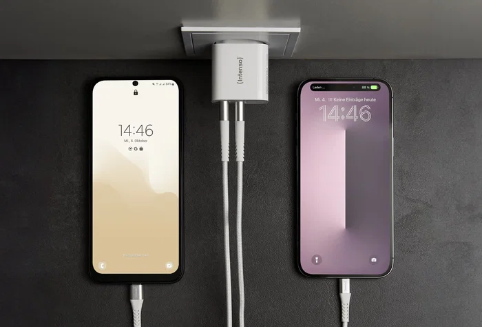 Intenso Adaptador de corriente 2x USB-A 24W Blanco