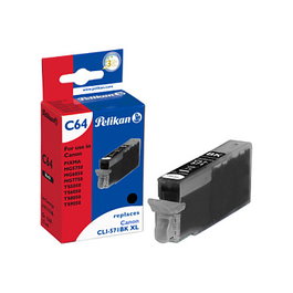 Pelikan Cartucho de Tinta Compatible con Canon C64 CLI571BK XL Negro