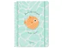 Liderpapel Agenda Escolar 2026-2027 Fantasy C, A5 Día Página, Espiral, Tapa Dura, Interior Bilingüe, Papel FSC 80g, Azul Save Planet, con Gomilla y Pegatinas