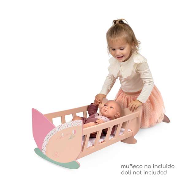 Decuevas Cuna de Madera Tulipe 49.50x28x24 cm para niños, Madera, Metal, Poliéster