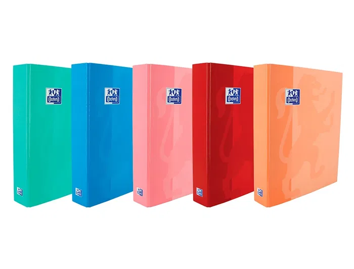 Oxford Carpeta de anillas DIN A4+ con tapa extradura, 4 anillas de 40 mm, colores tendencia surtidos Oxford Carpeta de anillas DIN A4+ con tapa extradura, 4 anillas de 40 mm, colores tendencia surtidos