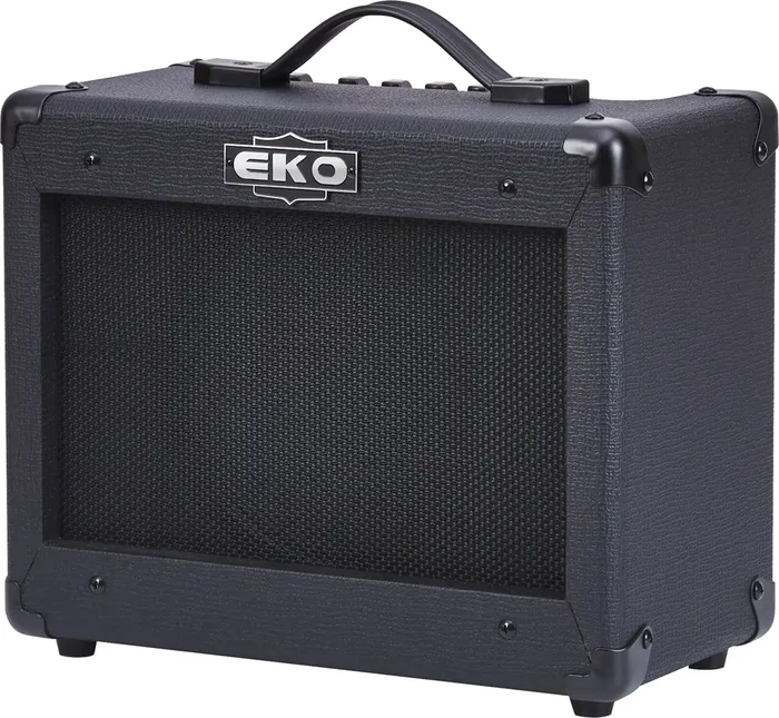 EKO Amplificador de Guitarra Combo G-BS15 Black Stealth 15W, 2 Canales (Clean/Drive), Altavoz 8", EQ 3 Bandas, Entrada Auxiliar y Salida Auriculares