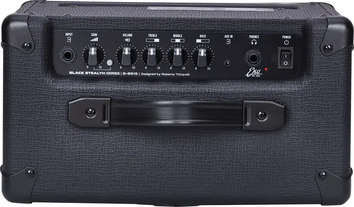 EKO Amplificador de Guitarra Combo G-BS15 Black Stealth 15W, 2 Canales (Clean/Drive), Altavoz 8", EQ 3 Bandas, Entrada Auxiliar y Salida Auriculares