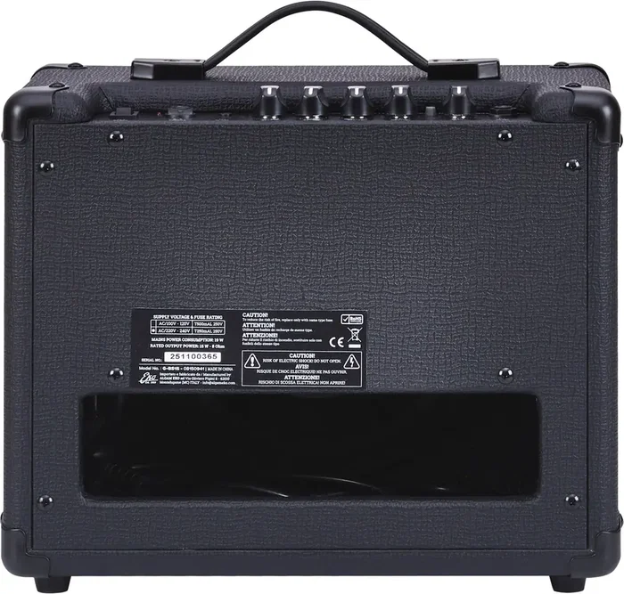 EKO Amplificador de Guitarra Combo G-BS15 Black Stealth 15W, 2 Canales (Clean/Drive), Altavoz 8", EQ 3 Bandas, Entrada Auxiliar y Salida Auriculares