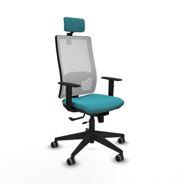 PIQUERAS Y CRESPO Silla de oficina Horna, Sincro/Traslack, Turquesa/Blanco