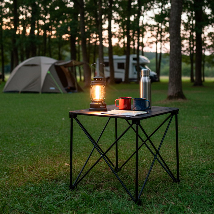 Aktive Mesa de camping plegable antivuelco negra Aktive Mesa de camping plegable antivuelco negra