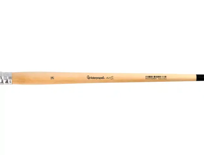 Liderpapel Pincel Nº 14 Punta Plana Cerdas para Oleo y Acrílica Certificado FSC