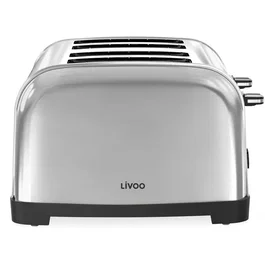 Livoo Tostadora de 4 rebanadas DOD197 en acero inoxidable