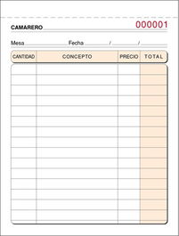 Talonario Camareros 8º Duplicado Numerados Loan (Set de 10)