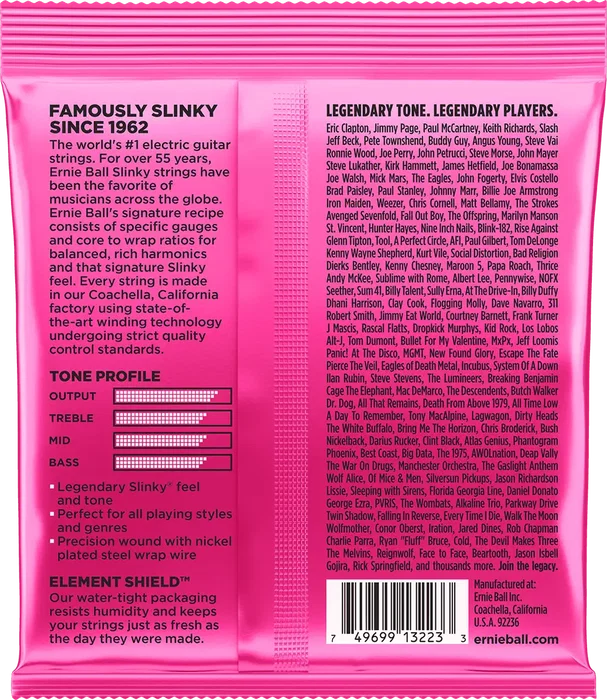 Ernieball Pink 9-42 Tripack Juego de Cuerdas Eléctrica (3 unidades)