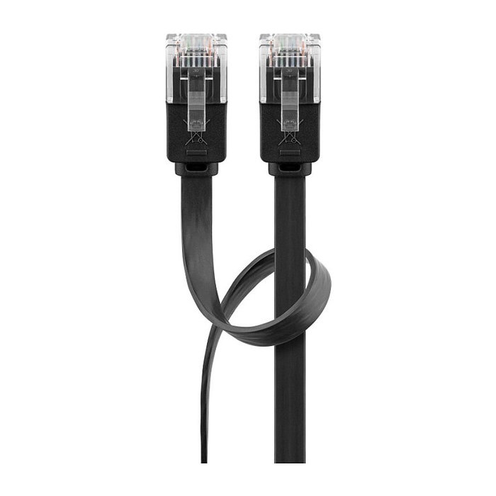 Goobay Patchkabel RJ45 CAT.6 U/UTP plano de 1 metro negro