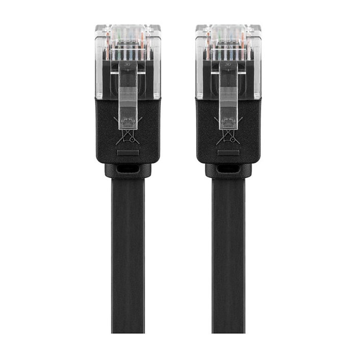 Goobay Patchkabel RJ45 CAT.6 U/UTP plano de 1 metro negro