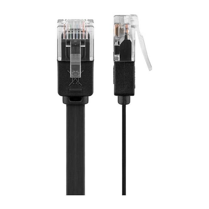Goobay Patchkabel RJ45 CAT.6 U/UTP plano de 1 metro negro