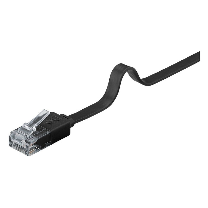 Goobay Patchkabel RJ45 CAT.6 U/UTP plano de 1 metro negro