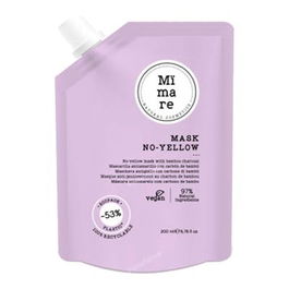 Mimare Mascarilla Silver Anti-Amarillo con Carbón de Bambú para Cabello Reflejos Amarillos 200ml
