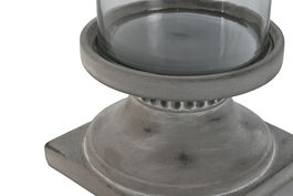 DKD Home Decor Farola Gris Cemento y Cristal 19 x 40 x 19 cm (4 Unidades)