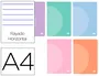 Liderpapel Libreta A4 48 Hojas 90gr Tapa Plástico Horizontal Doble Margen Colores Pastel