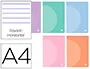 Liderpapel Libreta A4 48 Hojas 90gr Tapa Plástico Horizontal Doble Margen Colores Pastel