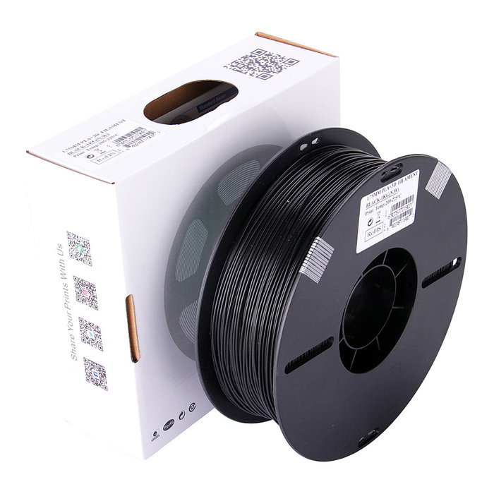 eSun PLA+ Filamento de Impresión 3D, Negro, 1.75mm, 1 kg, eSUN PLA+175B1, Alta Resistencia y Flexibilidad, Certificado FDA