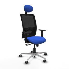 PIQUERAS Y CRESPO Silla de oficina Zulema con Mecanismo Sincro, Azul y Negro