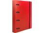 Liderpapel Carpeta con Recambio A4 Cuadro 5mm 100 Hojas 80g Polipropileno 4 Anillas Mixtas 25mm Rojo
