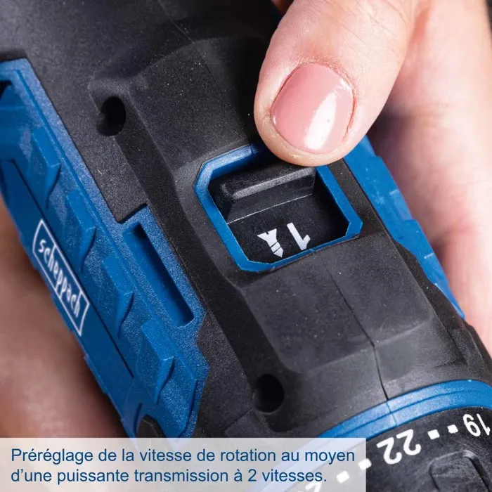 Scheppach Taladro Atornillador Inalámbrico 20V 45Nm C-DD45-X, Batería 2Ah y Cargador Incluidos, Portabrocas 13mm