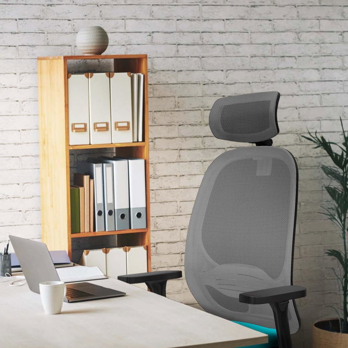 PIQUERAS Y CRESPO Silla de oficina Cilanco con mecanismo Sincro, Blanco y Gris