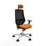 PIQUERAS Y CRESPO Silla de oficina Mardos con Mecanismo Sincro Naranja y Negro