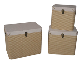 DKD Home Decor Set de 3 Baúles en Beige y Natural
