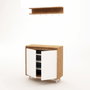 Hanah Home Recibidor Zapatero Roble y Blanco Moderno Elegante 80x35x100cm Tablero Partículas Melamina 18mm