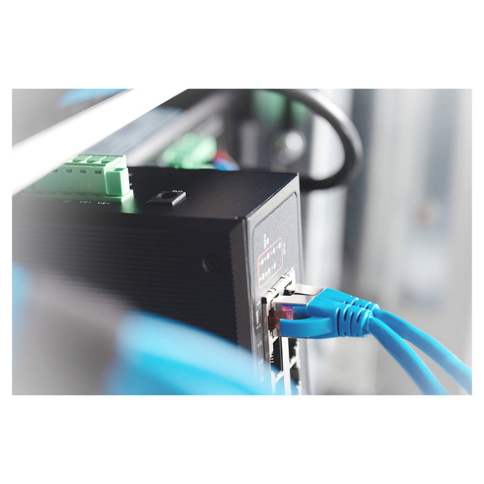Digitus Switch PoE Industrial de 7 Puertos Gigabit no Gestionado con PD, 240W, Montaje DIN