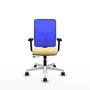PIQUERAS Y CRESPO Silla de oficina Motilla con mecanismo Sincro/Traslack, Azul y Crema