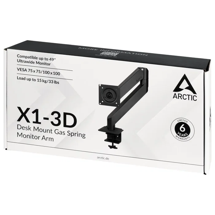 Arctic X1-3D Soporte de Mesa para Monitor con Elevación por Gas