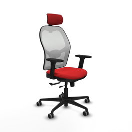 PIQUERAS Y CRESPO Silla de oficina Jorquera con mecanismo Sincro/Traslack, Rojo y Blanco