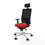 PIQUERAS Y CRESPO Silla de oficina Horna con mecanismo Sincro, Rojo y Negro