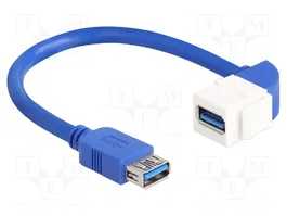 DeLOCK 86964 Cable USB 5 Gbps Tipo-A hembra a USB Tipo-A hembra 90° 20 cm Azul