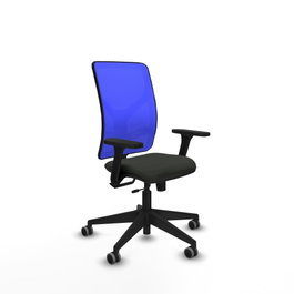PIQUERAS Y CRESPO Silla de oficina Motilla con mecanismo Sincro/Traslack, Azul y Negro