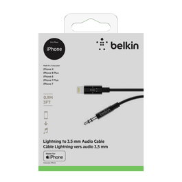 Belkin Cable de Audio Lightning a 3,5 mm, 0,9 m, Negro