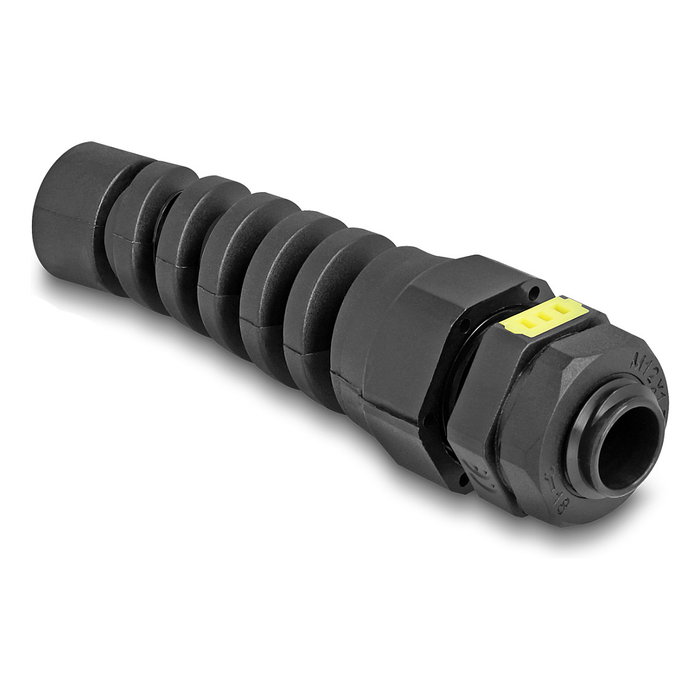 DeLOCK Prensaestopas M12 con ventilación y alivio de tensión IP68 Negro (2 piezas)