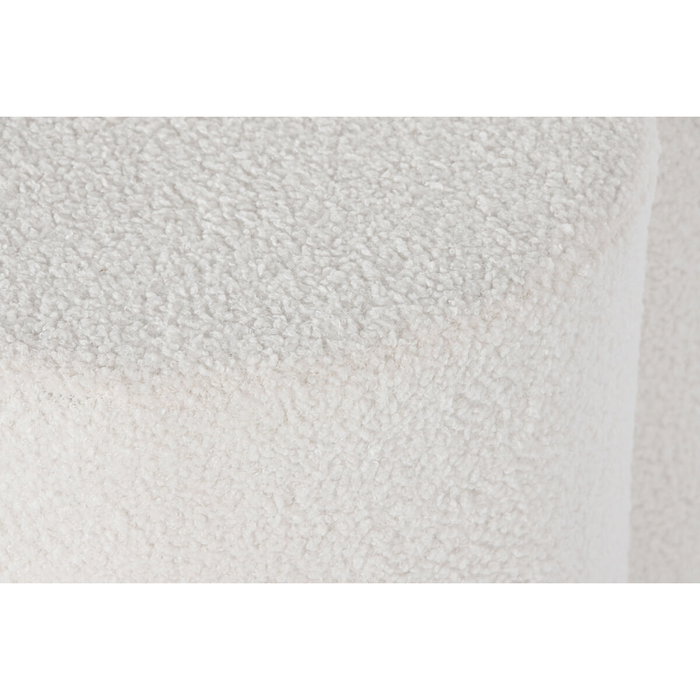 DKD Home Decor Reposapiés de Poliéster Borreguito Blanco