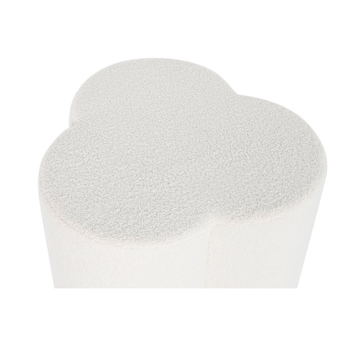 DKD Home Decor Reposapiés de Poliéster Borreguito Blanco