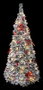 DKD Home Decor Árbol de Navidad LED Nevado Plegable Rojo y Blanco