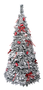 DKD Home Decor Árbol de Navidad LED Nevado Plegable Rojo y Blanco