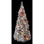 DKD Home Decor Árbol de Navidad LED Nevado Plegable Rojo y Blanco