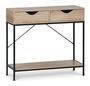 Inde Mueble con 2 Cajones de Madera y Metal 80x30x75 cm