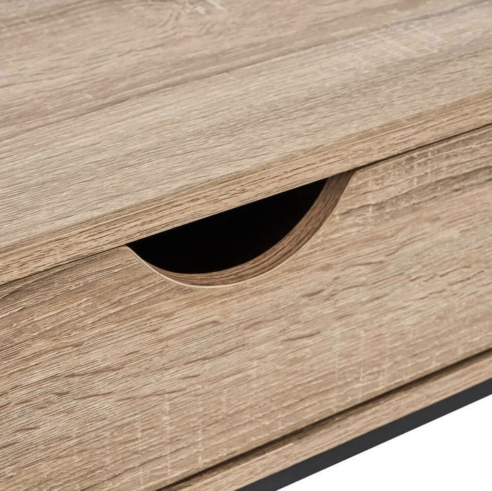 Inde Mueble con 2 Cajones de Madera y Metal 80x30x75 cm